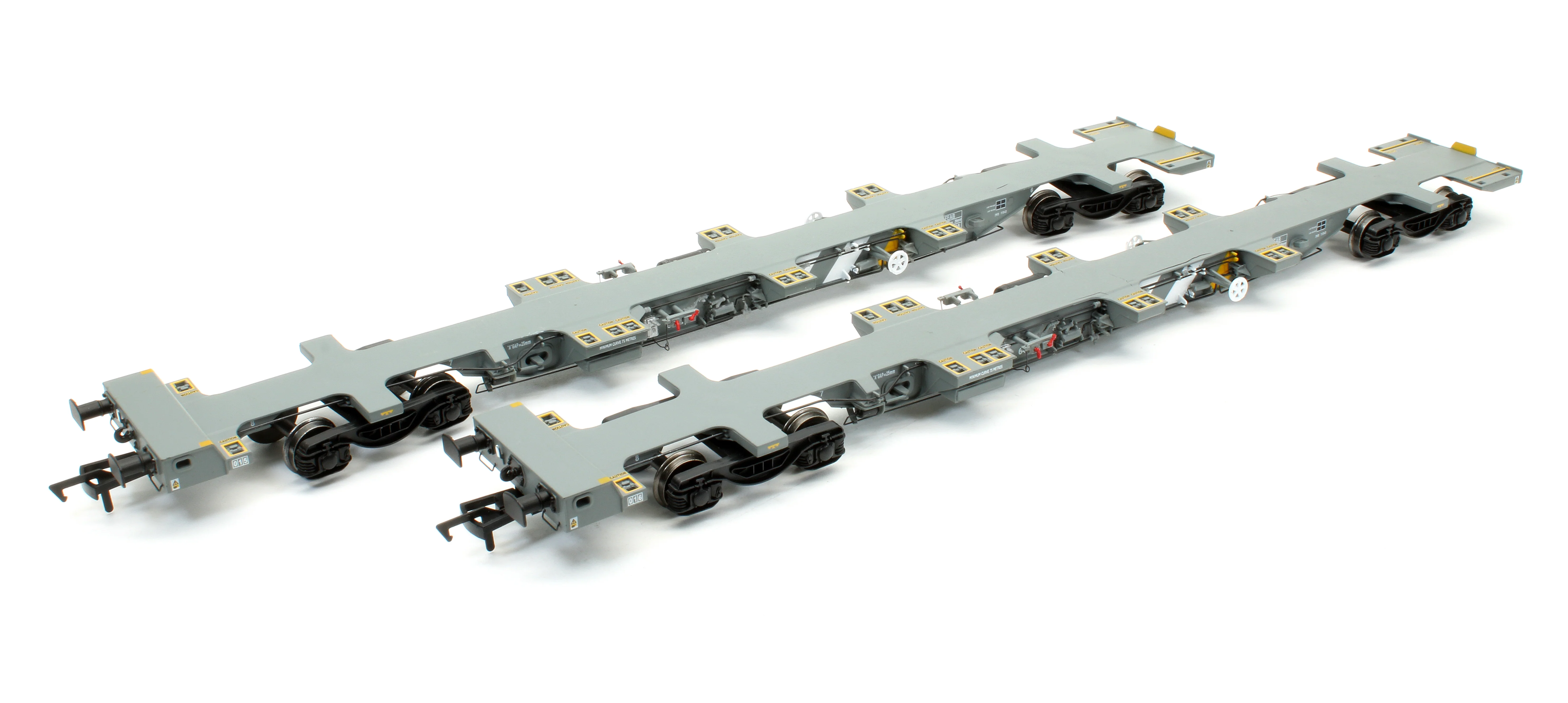 Pre-Owned B913REg FEA-B Container Flat Wagon Twin Pack Fastline 643019 & 643020 (Rail Express Limited Edition)