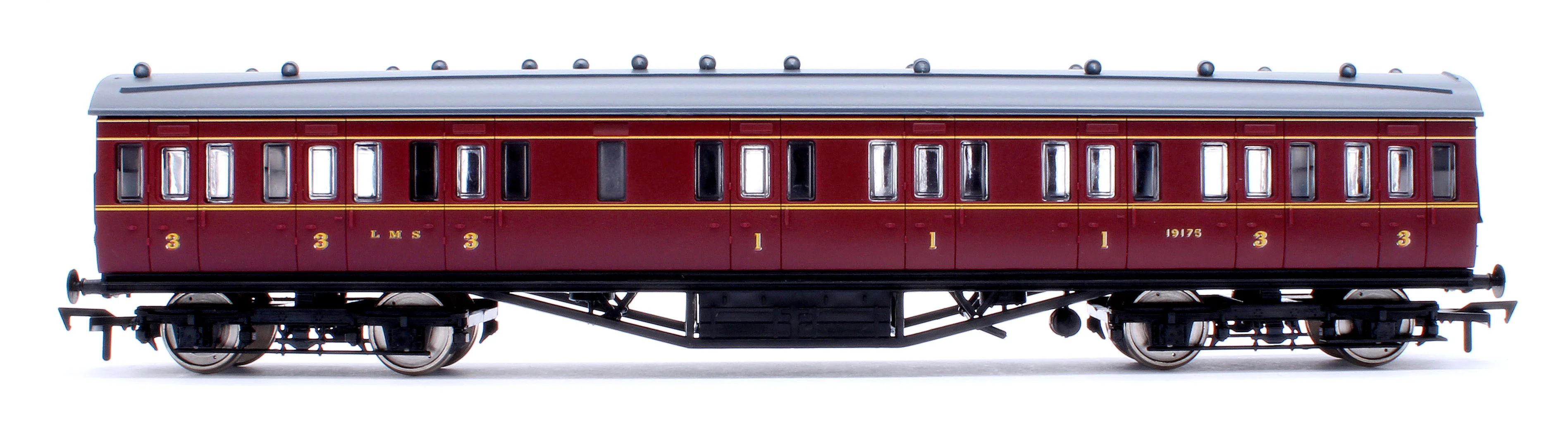 4P-010-102 57ft Stanier Non-Corridor Composite 19175 LMS Lined Maroon - Image 2