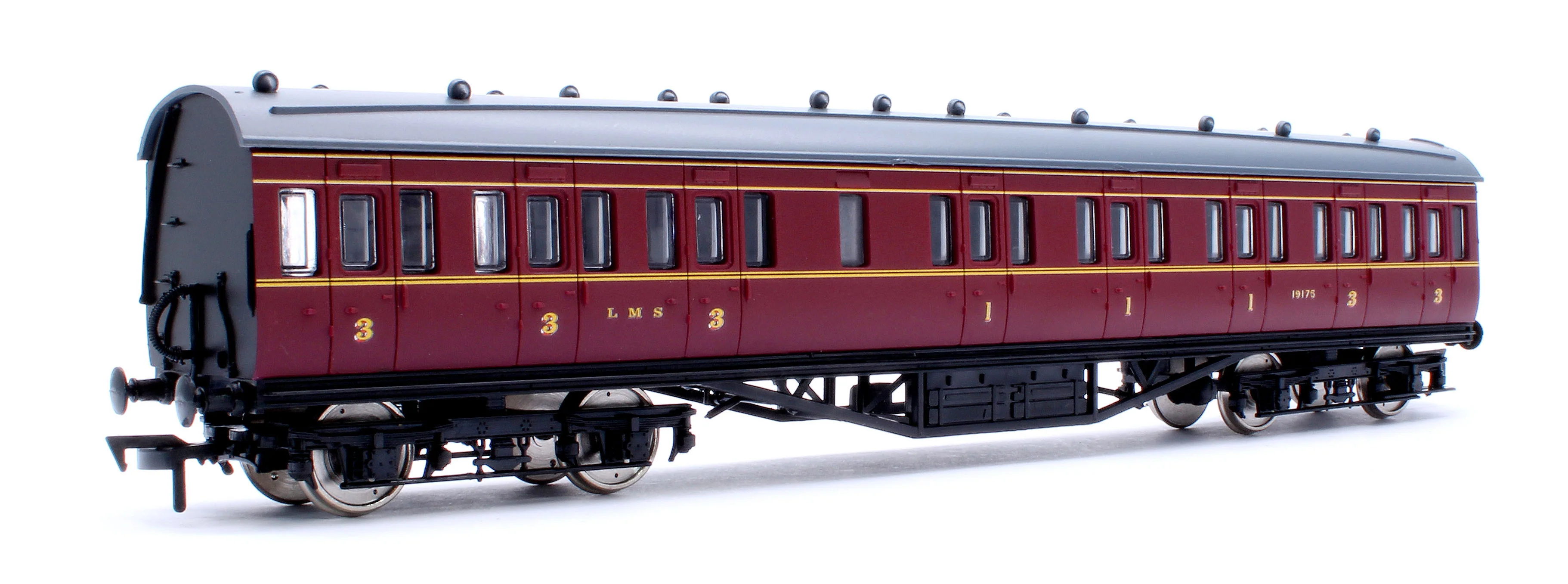 4P-010-102 57ft Stanier Non-Corridor Composite 19175 LMS Lined Maroon - Image 3