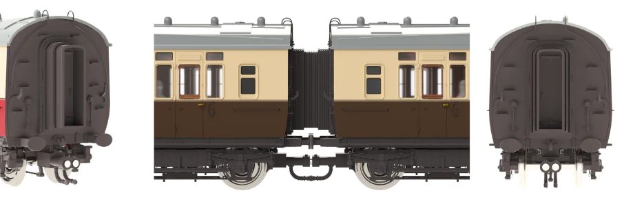 4P-021-504 GWR Corridor Toplight 1947 Chocolate & Cream Great Western Brake Third LH 3766 - Image 3