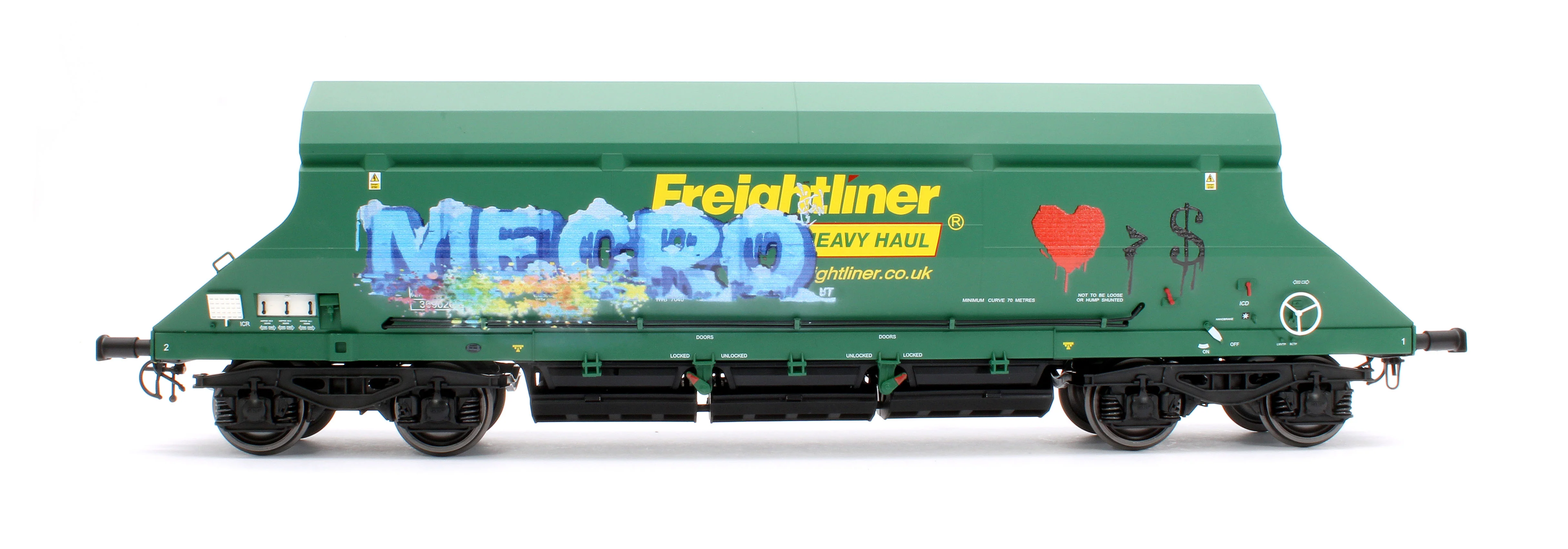 HIA Freightliner Green Heavy Haul Limestone Hopper 369020 Graffiti - Image 4