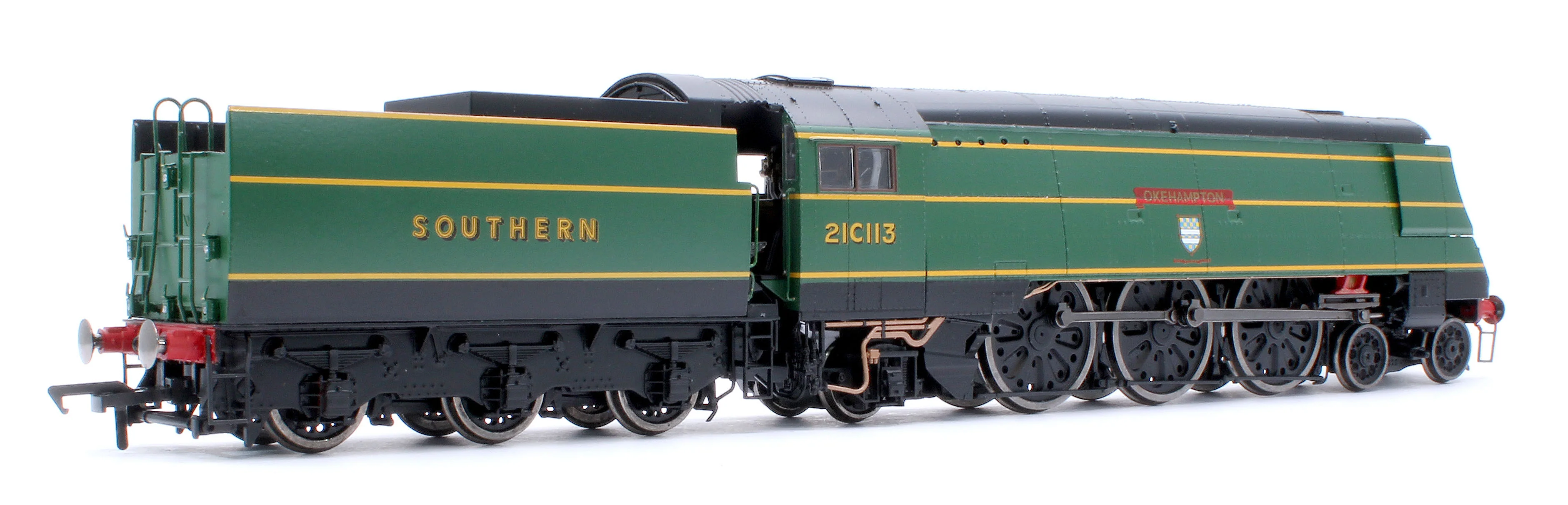 Black Label West Country Okehampton 21C113 SR Malachite Green Steam Locomotive - DCC Sound & Smoke - Image 4