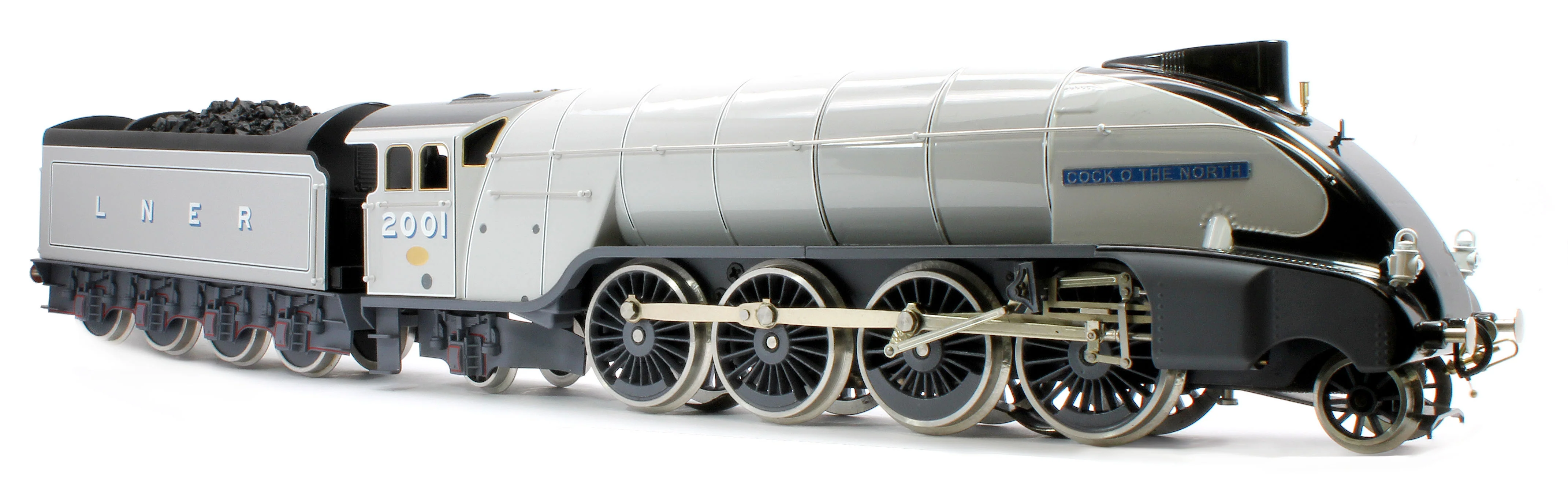 E/36-B3-CN P2 Class Streamlined "Cock O The North" 2-8-2 LNER Two Tone Grey No. 2001 Steam Locomotive - Image 4