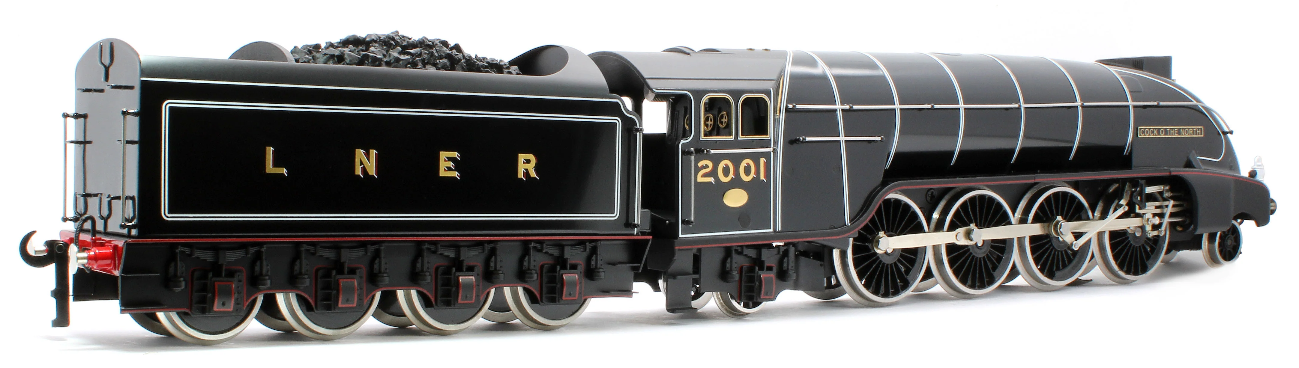 E/36-B4-CN P2 Class Streamlined "Cock O The North" 2-8-2 LNER Lined Gloss Black No. 2001 Steam Locomotive - Image 3