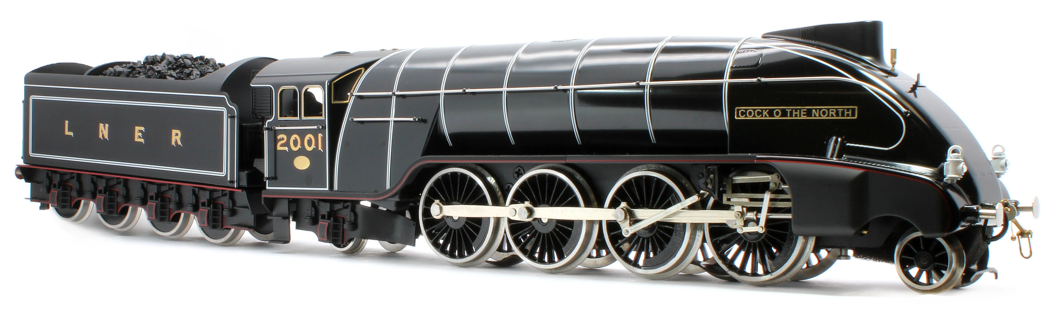 E/36-B4-CN P2 Class Streamlined "Cock O The North" 2-8-2 LNER Lined Gloss Black No. 2001 Steam Locomotive - Image 4