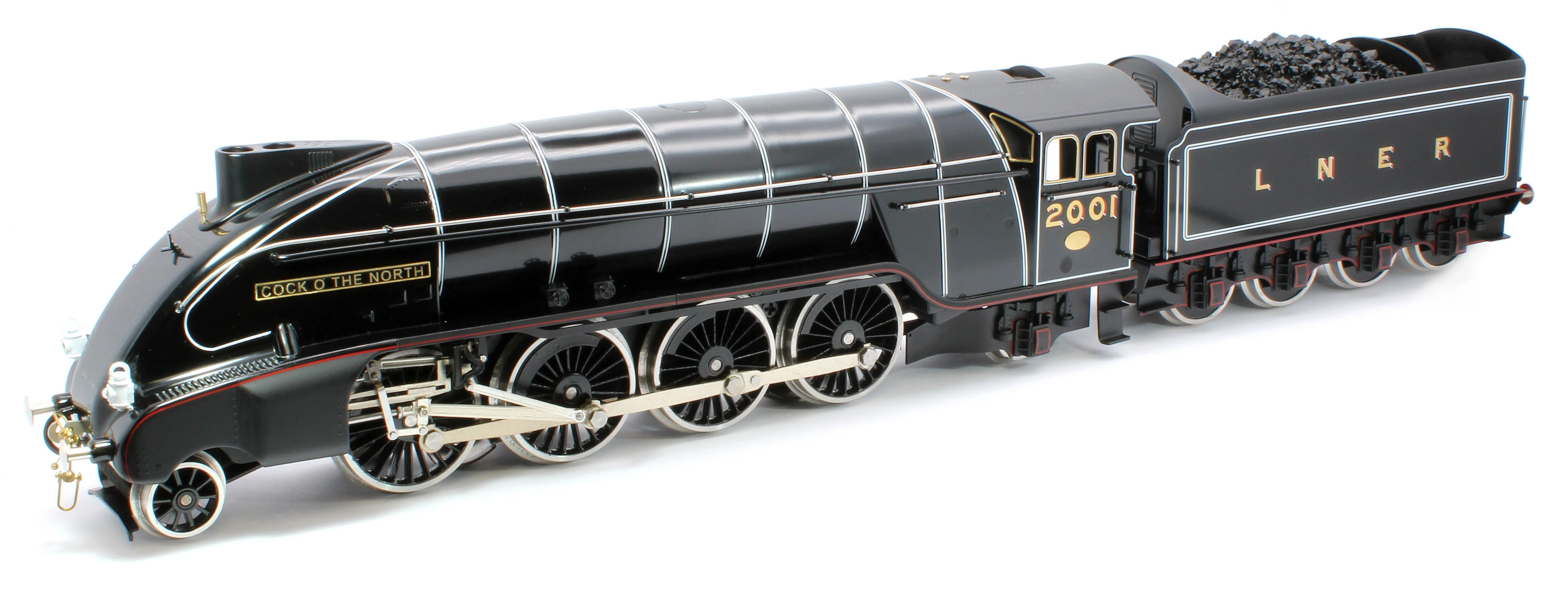 E/36-B4-CN P2 Class Streamlined "Cock O The North" 2-8-2 LNER Lined Gloss Black No. 2001 Steam Locomotive - Image 7