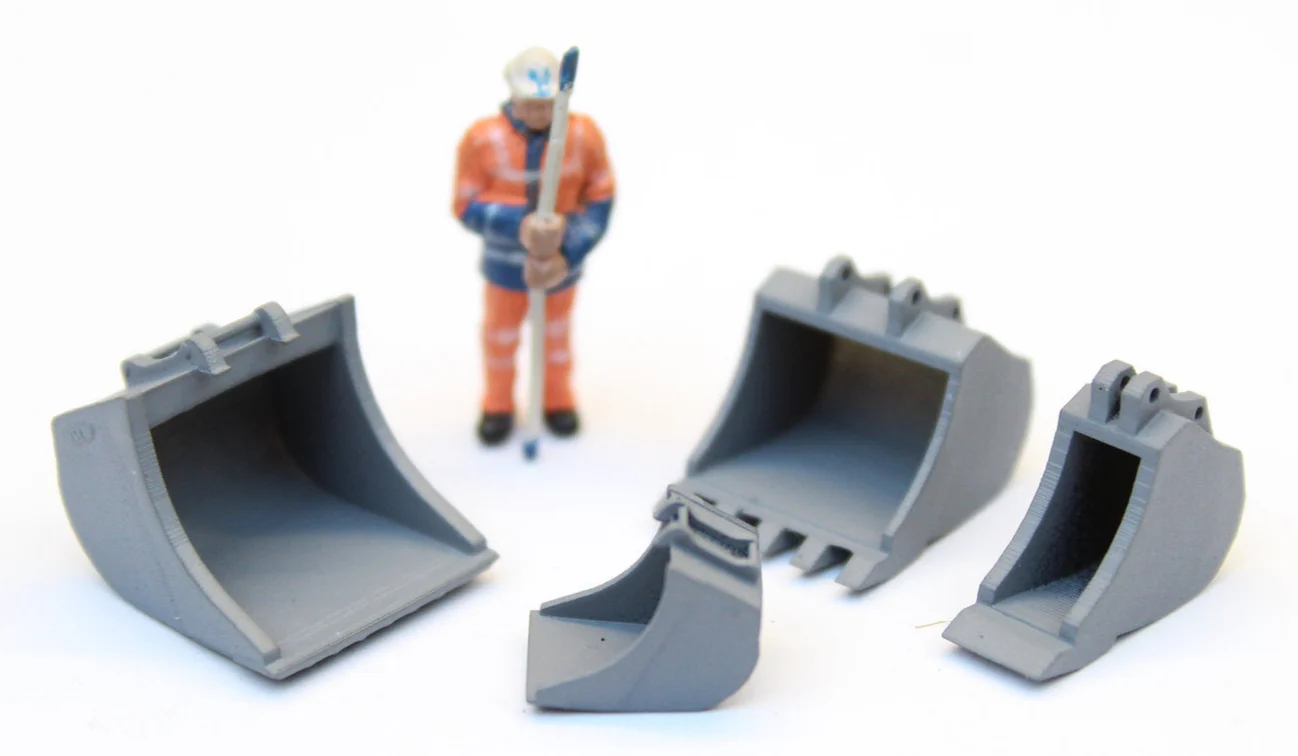 Digger Buckets - UNPAINTED - Pack of 4 1:76 OO Gauge