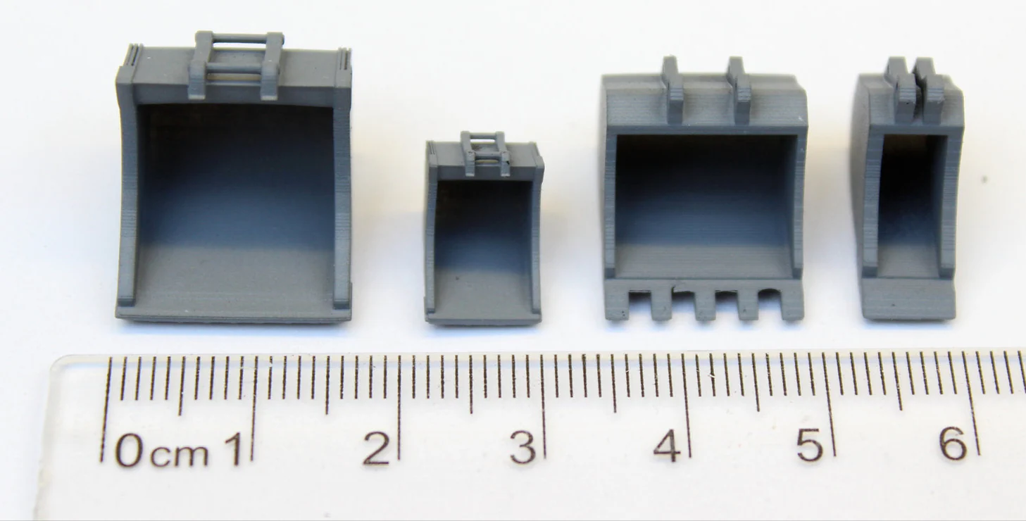 Digger Buckets - UNPAINTED - Pack of 4 1:76 OO Gauge - Image 3