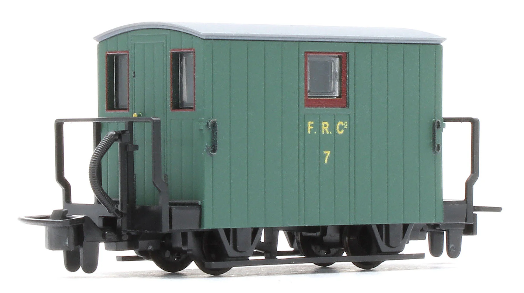 GR582A 4 Wheel Ffestiniog Railway Quarryman Brake Van, Double Balcony 1920s Green No.7