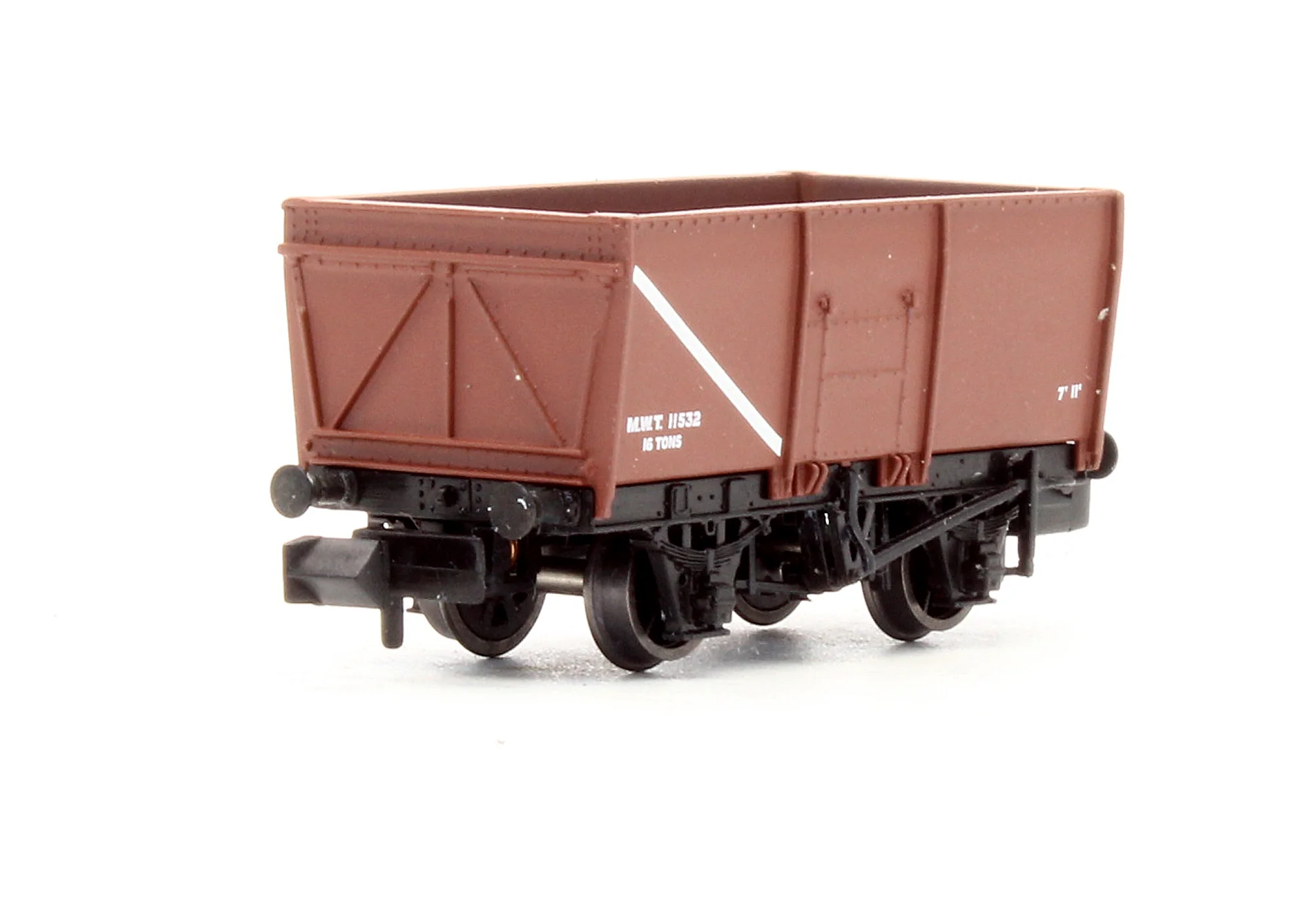 Pre-Owned 16 Ton Slope Sided Mineral Wagon Riveted Side Door MWT Brown '11532'