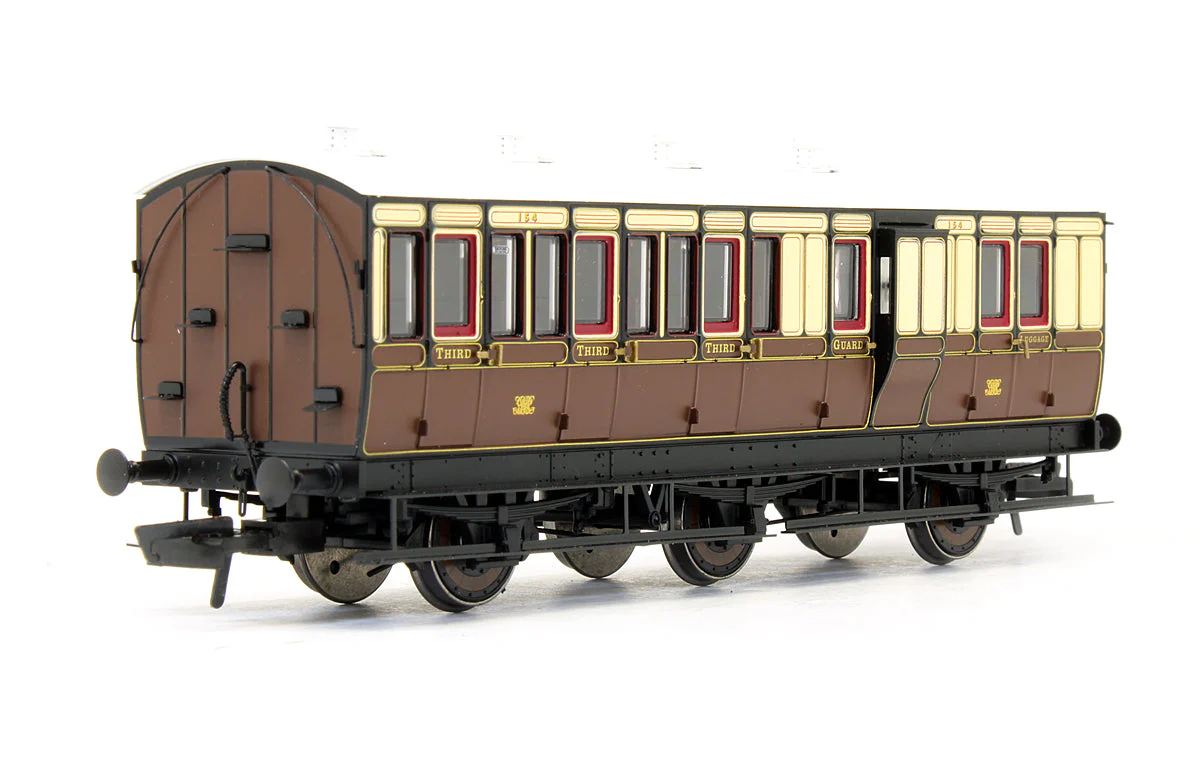 Pre-Owned H4-6BT-101A 6 Wheel Brake 3rd '154' In GWR Chocolate & Cream