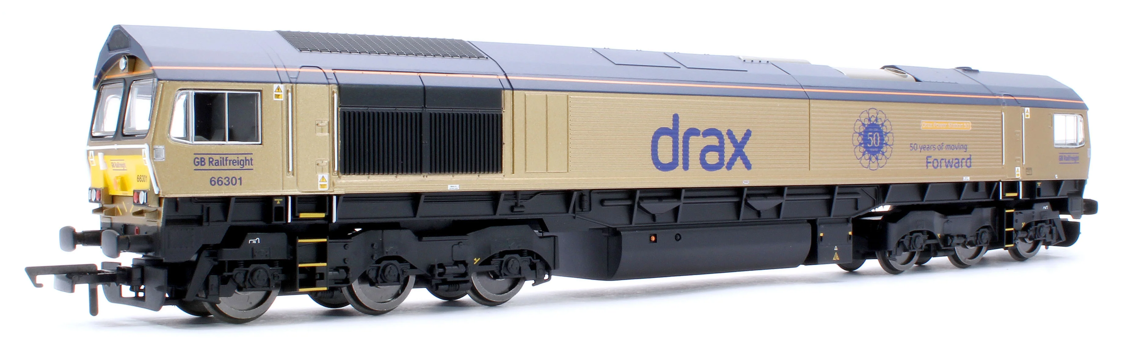 RailRoad GB Railfreight Class 66 Co-Co Drax 50th Anniversary Gold 66301 ‘Drax Power Station 50’ Diesel Locomotive - Image 5