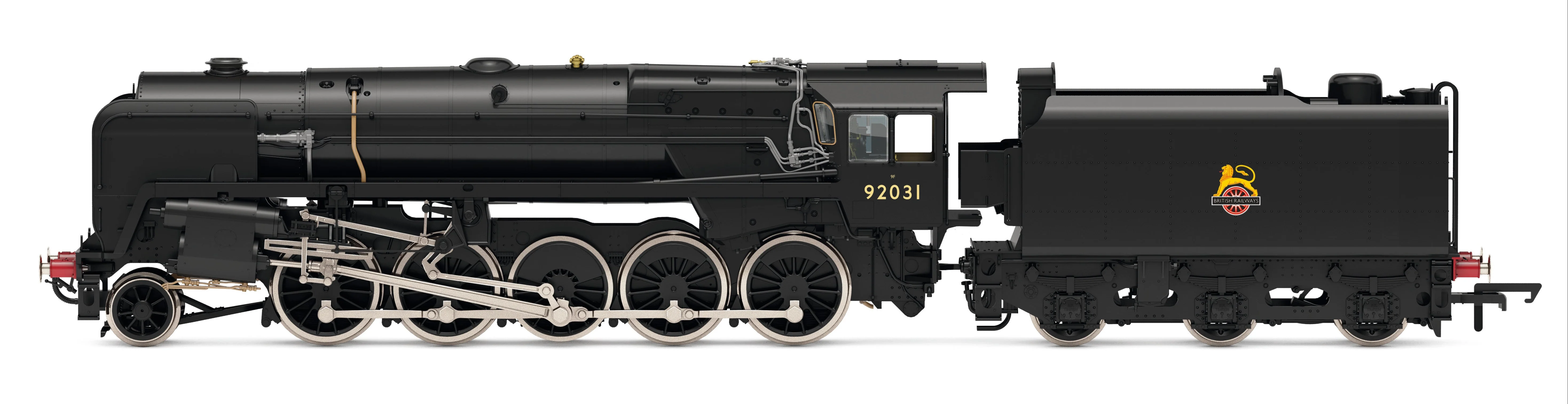 Class 9F 2-10-0 BR Black Early Emblem 92031 Steam Locomotive