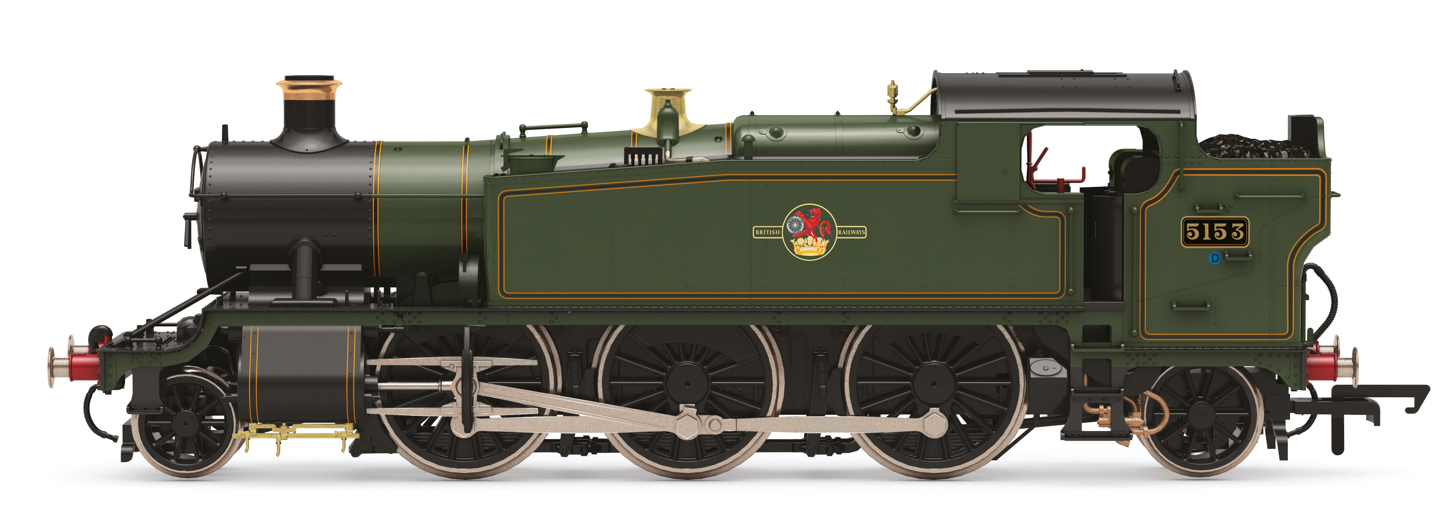Class 51xx 'Large Prairie' 2-6-2T BR Green Late Crest 5153 Steam Locomotive