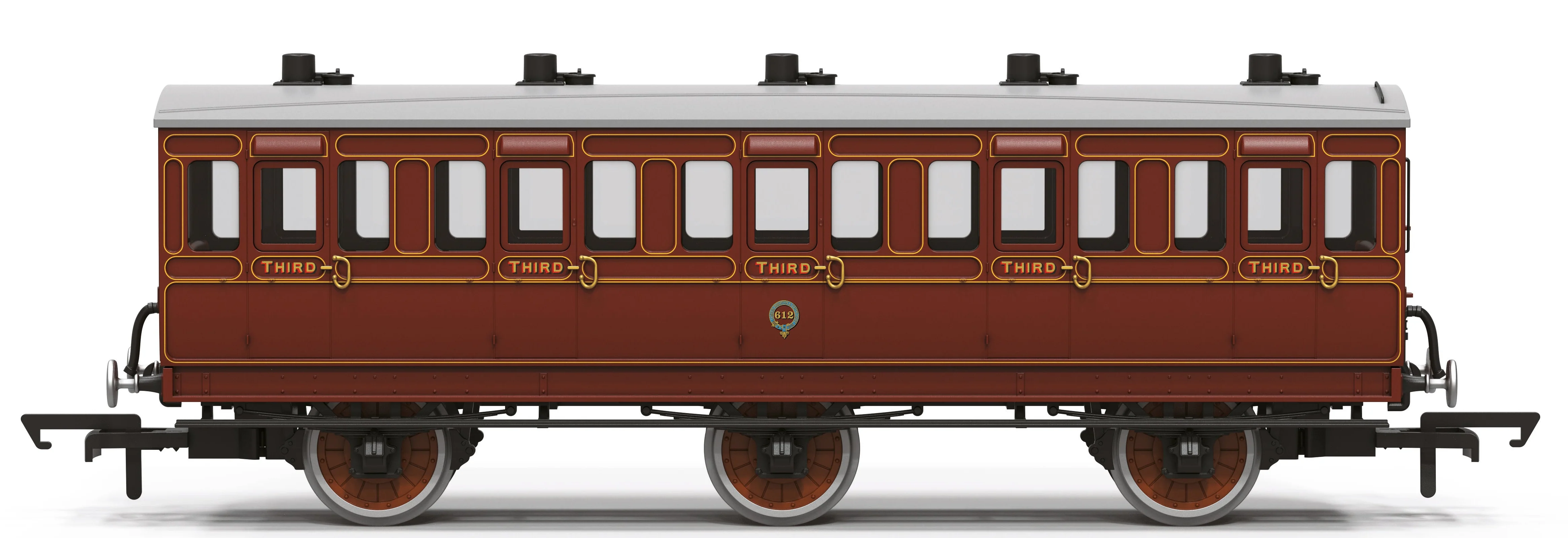 R40539 6 wheel Third Class coach LBSCR Lined Brown 612