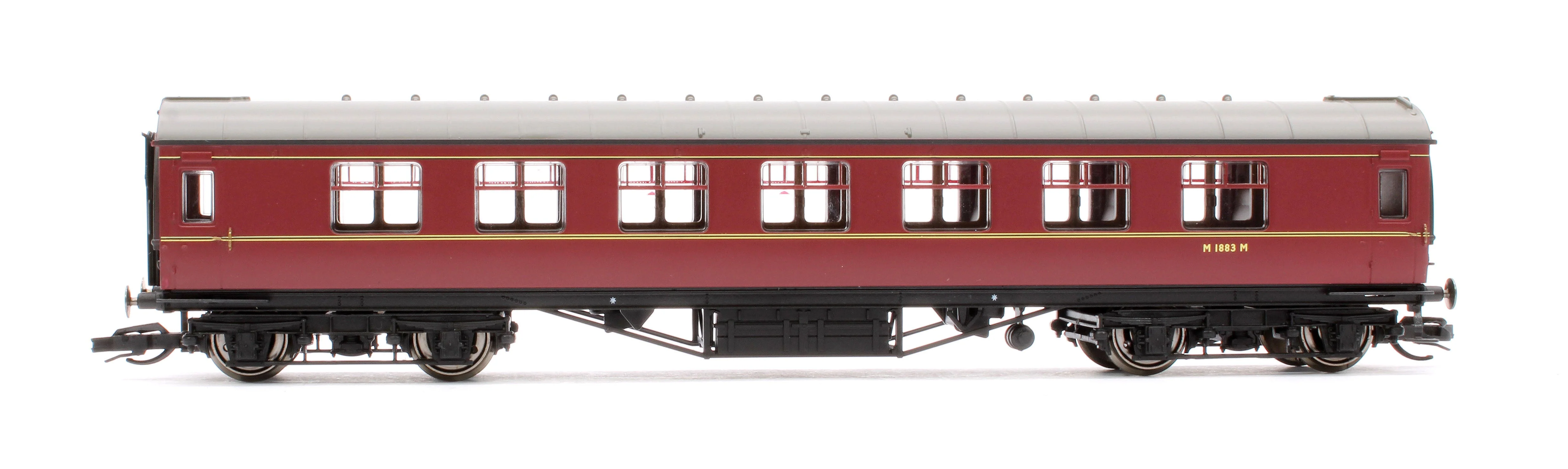 Pre-Owned TT4033A LMS Period III 57' Corridor Third Coach BR Maroon M1883M - Image 2