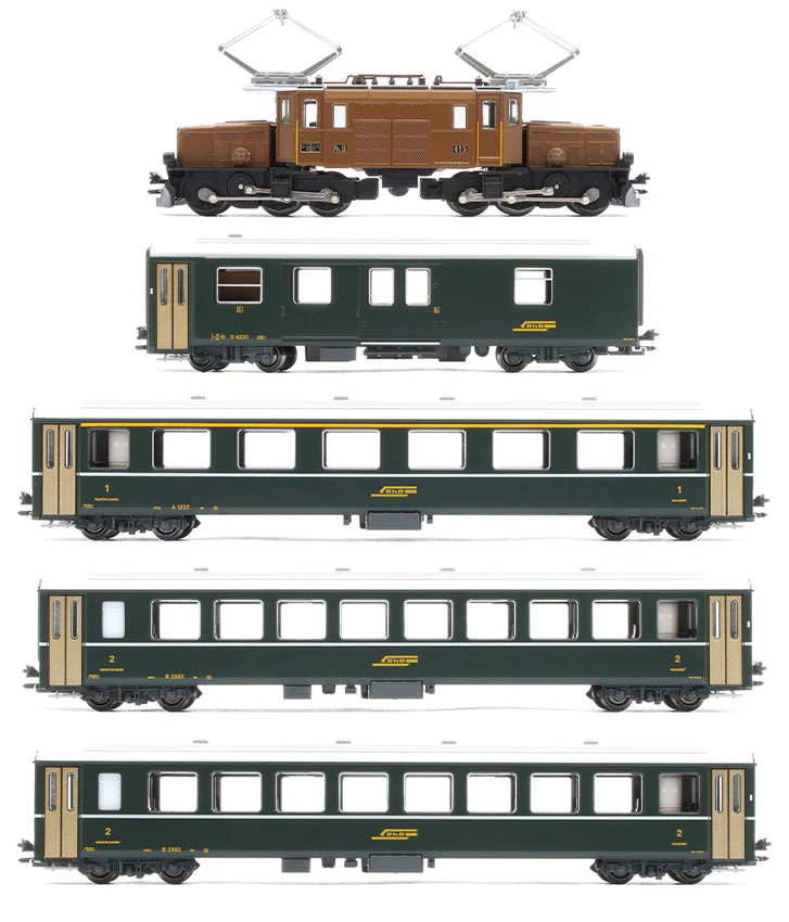 10-1987 RhB Ge6/6 I 415 Crocodile Electric Passenger Train Pack IV - Image 2