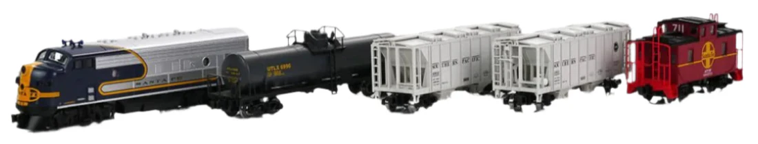 AT&SF Bluebonnet EMD F7 Freight Train Set