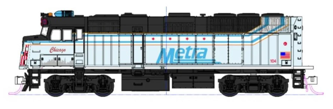 Chicago Metra F40PH Commuter Train Set - Image 2