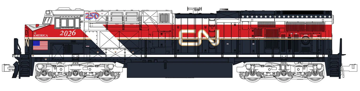 176-2026-DCC GE ES44AC Loco CN Air Force One 2026 Diesel Locomotive - DCC-Fitted