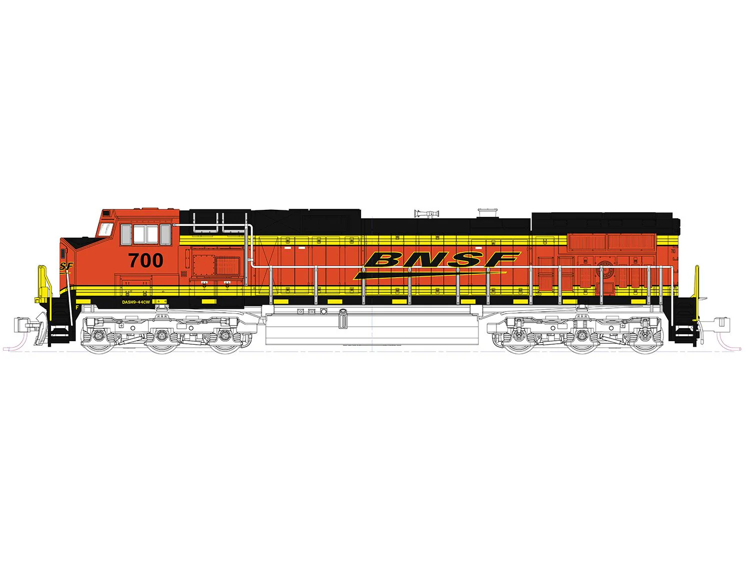 176-3517 C44-9W EMD BNSF Swoosh 700