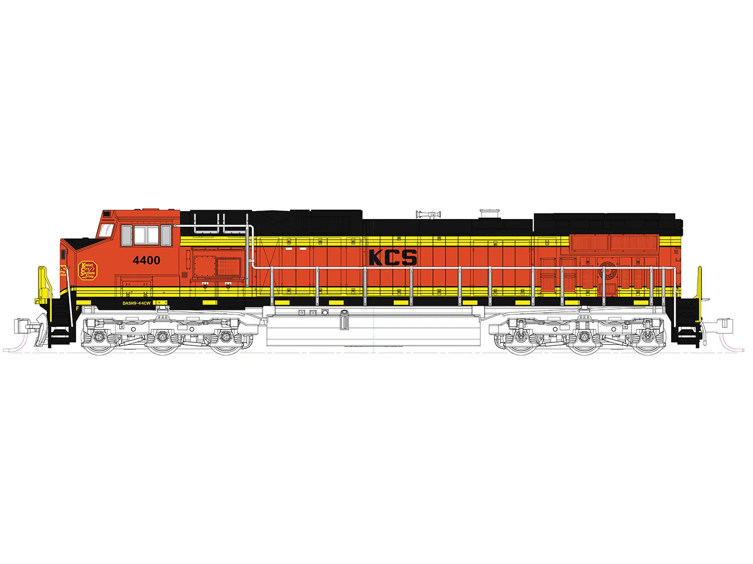 176-3519-DCC C44-9W EMD Kansas City Southern 4400 - DCC-Fitted