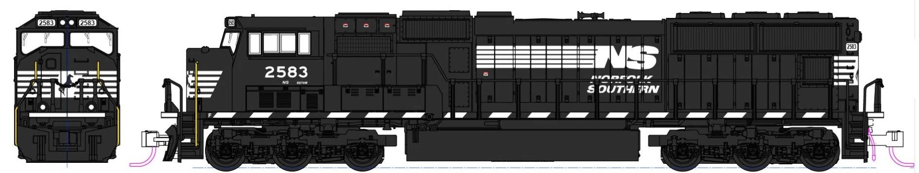 176-7614-S EMD SD70M Flat Radiator Norfolk Southern 2586 - DCC-Sound