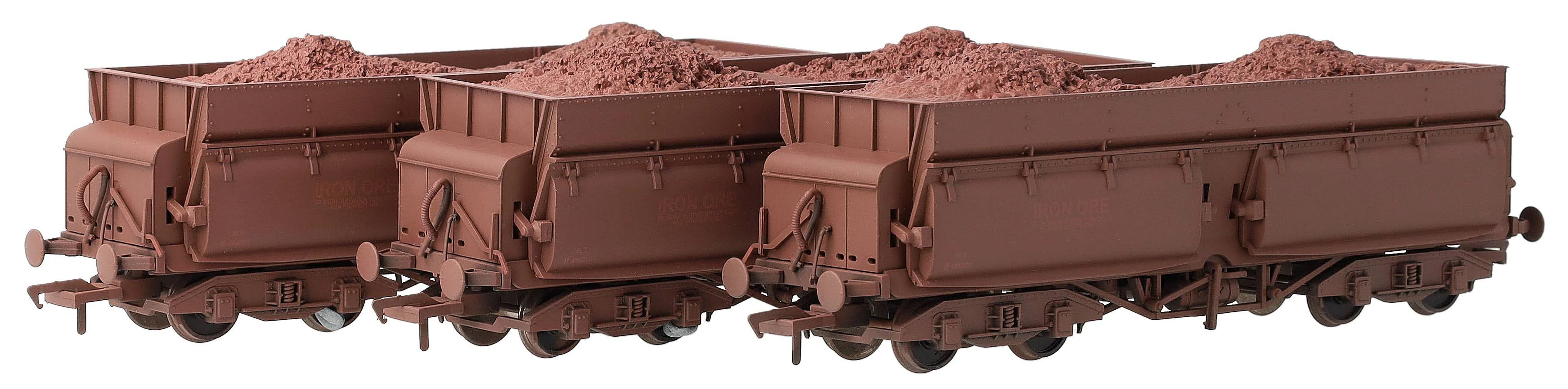 Set of 3 Consett Iron Ore Wagons - Pack G (With Load) - Weathered