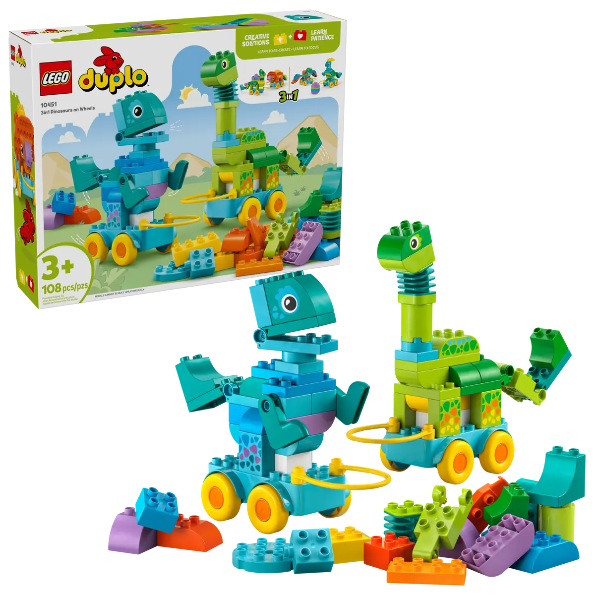 Lego Duplo 3in1 Dinosaurs on Wheels - 10451