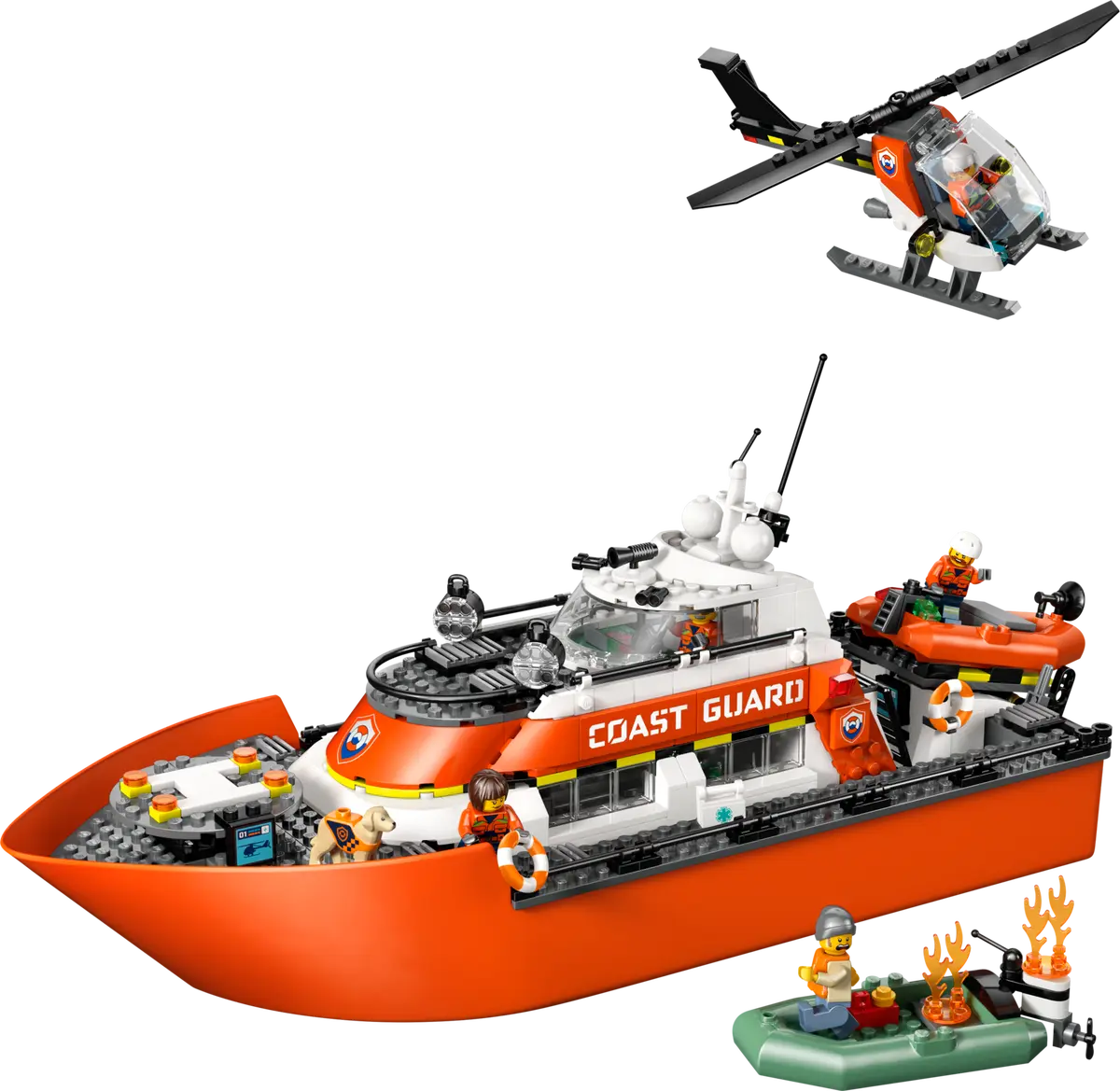 Lego City Coast Guard Rescue Boat & Helicopter - 60504 - Image 2