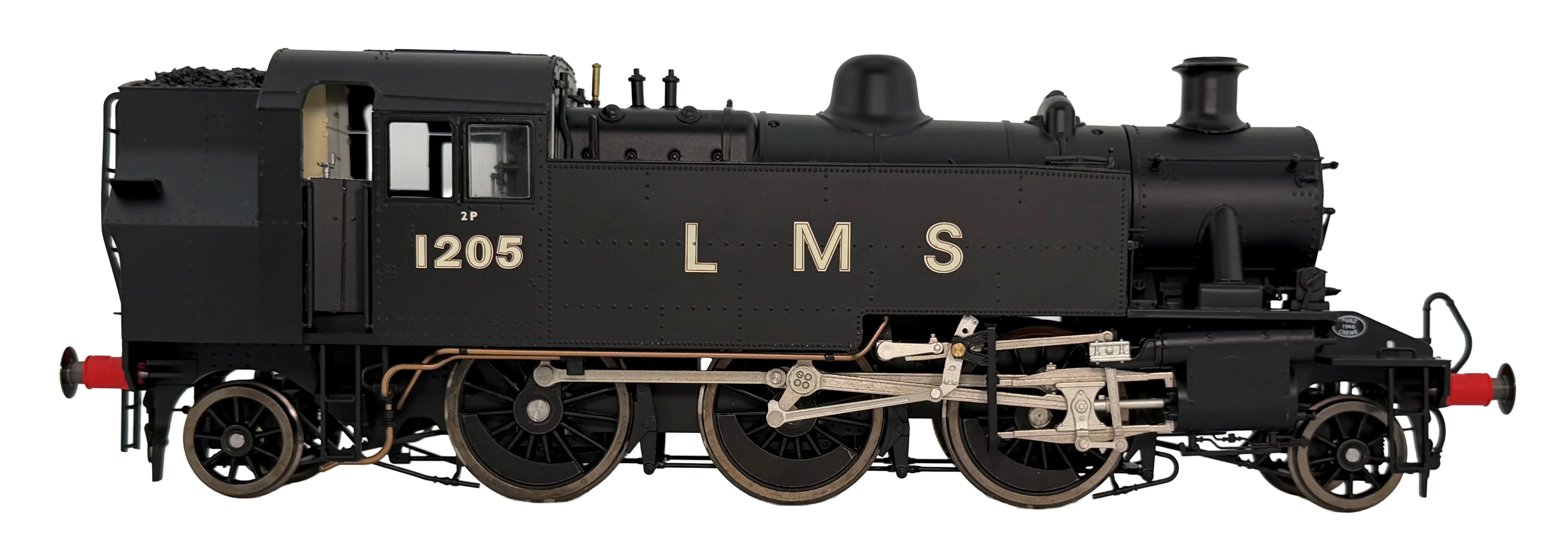 LHT-S-041-001 Ivatt Class 2 2-6-2T 1205 LMS Plain Black Steam Locomotive