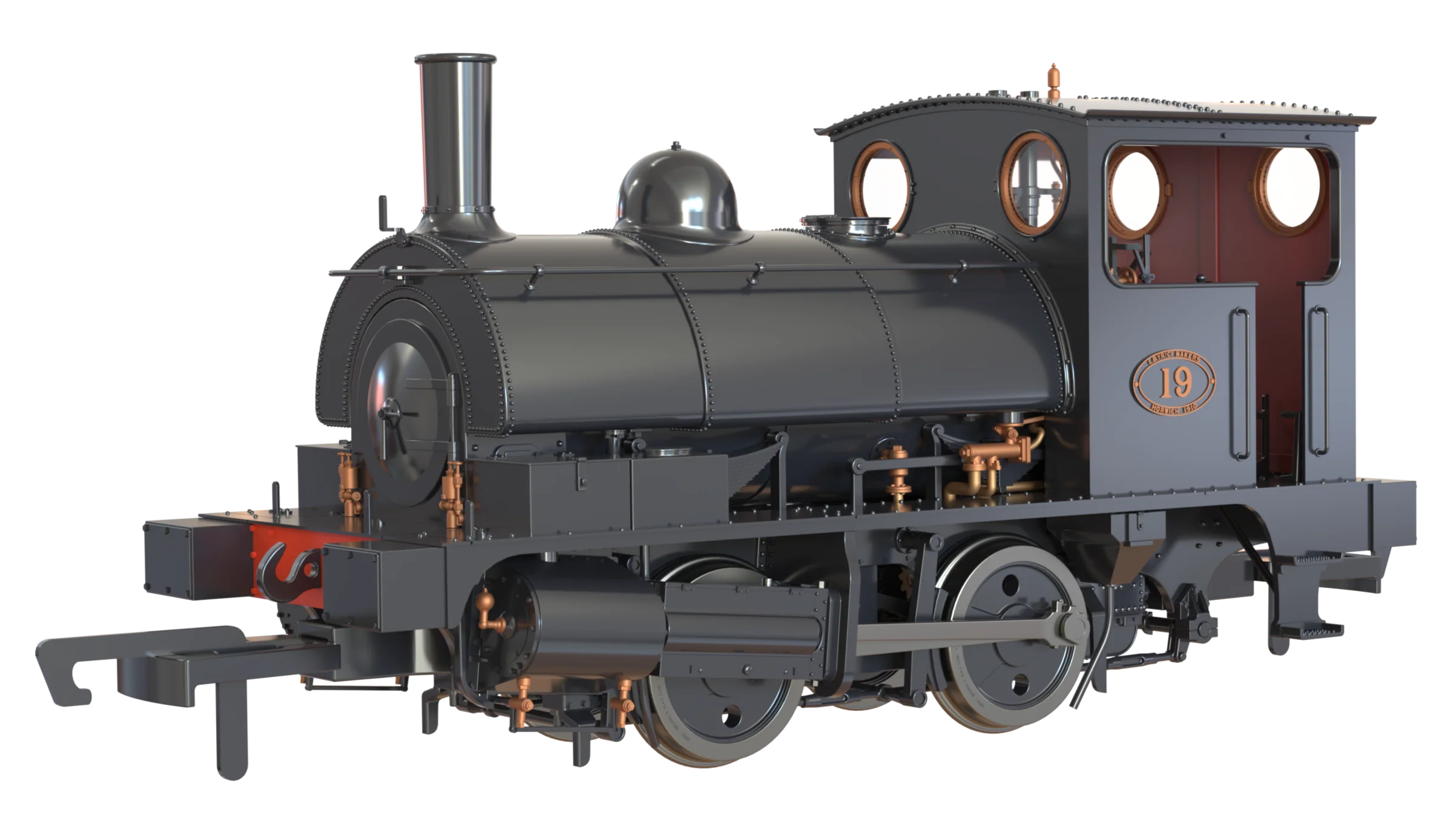 LYR 'Pug' 0-4-0ST 19 LYR Unlined Black (as preserved) Steam Locomotive