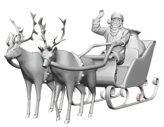 0217-043 O Gauge Santa in his Christmas Sleigh