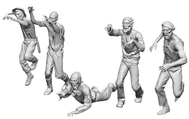 0241-148 N Gauge - Halloween Zombie Pack 2