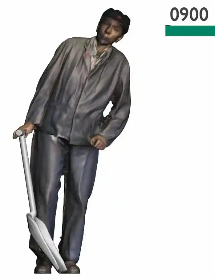 N Gauge Loco Specific Crew - GWR Fireman Leaning with Shovel - Image 2