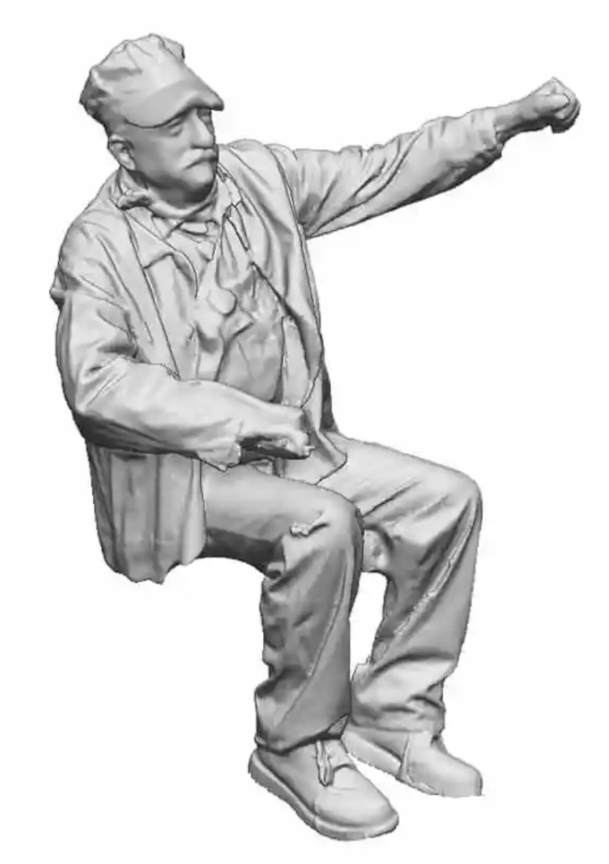 1:48 Scale - North American - Seated Engineer using Throttle - Left Hand Raised