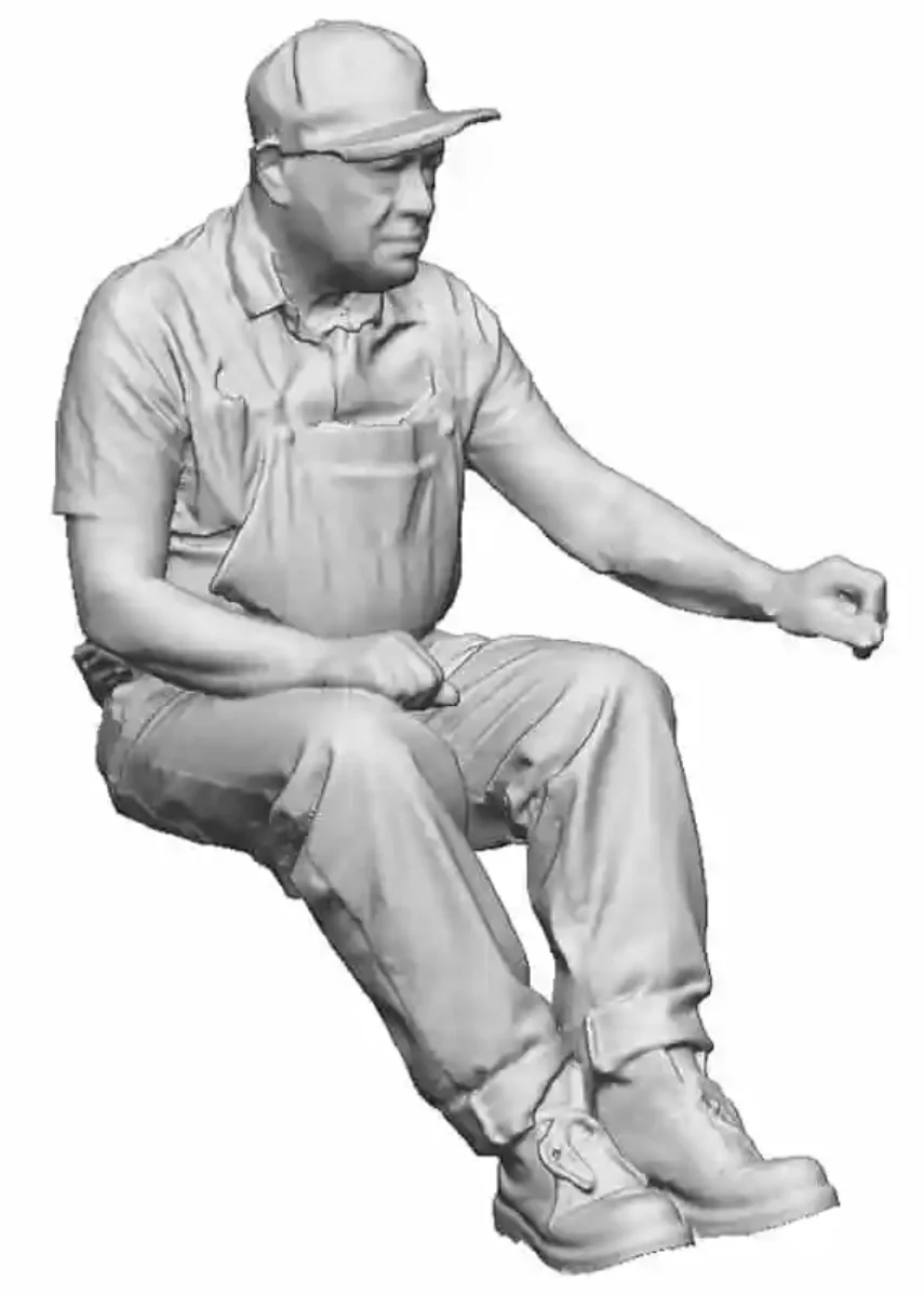 TT:120 Gauge - North American - Seated Engineer using Regulator - Right Hand Raised