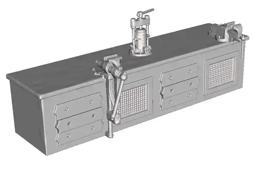 2741-048 US O Gauge Loco & Diesel Depot - Fitter's Bench Loco Shed Detailing