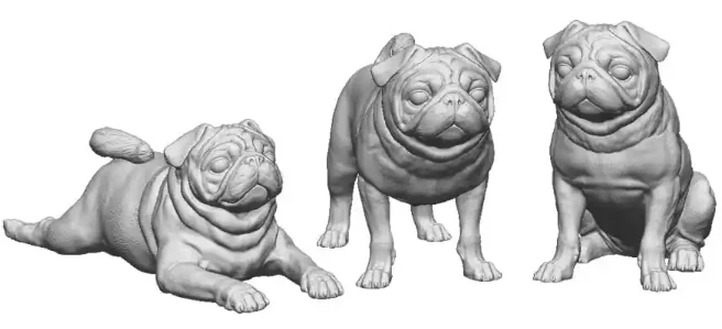 31017-148 N Gauge - Pets, Wildlife & Livestock - Pugs x3