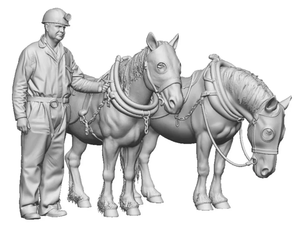 O Gauge - Pets, Wildlife & Livestock - Pit Ponies and Miner