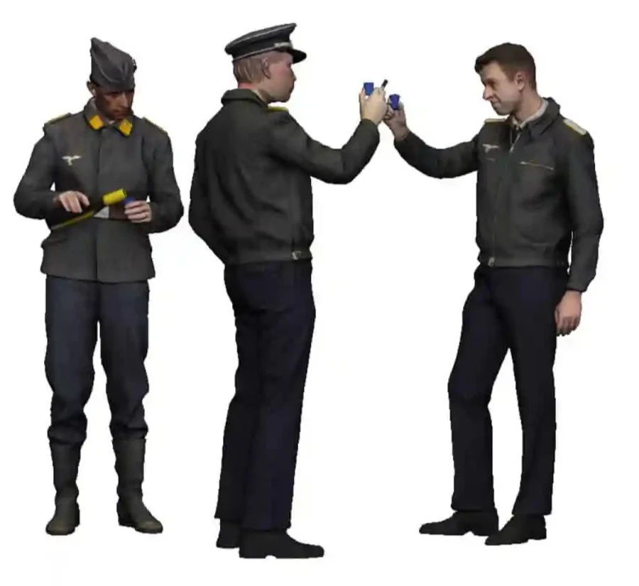1:48 Scale - World War Two - Luftwaffe Pilots Toasting