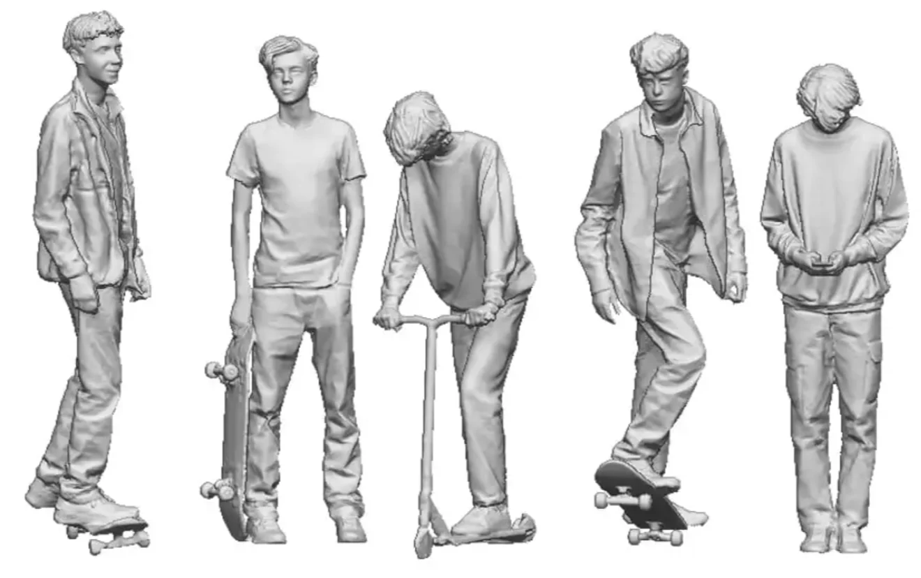 9041-120 TT:120 Gauge - Town & Country - Skater and Scooter Riders Bundle