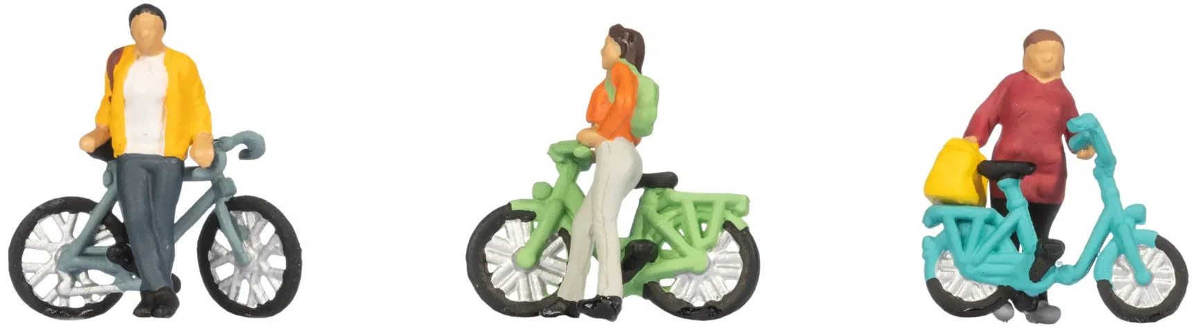 Cyclists on Bikes (3) Figure Set - HO/OO Scale