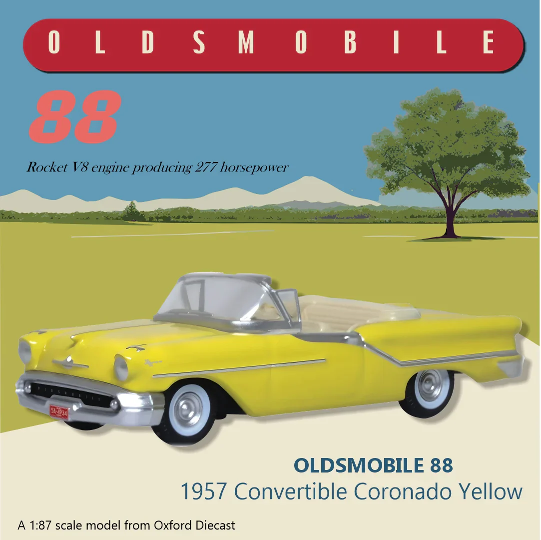 1957 Oldsmobile 88 Convertible Coronado Yellow Roof Down - Image 7