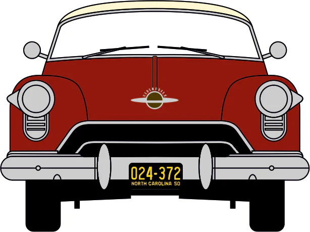 1950 Oldsmobile Rocket 88 Coupe Chariot Red/Canto Cream - Image 2