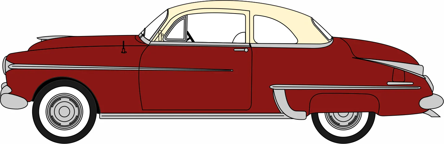 1950 Oldsmobile Rocket 88 Coupe Chariot Red/Canto Cream - Image 4
