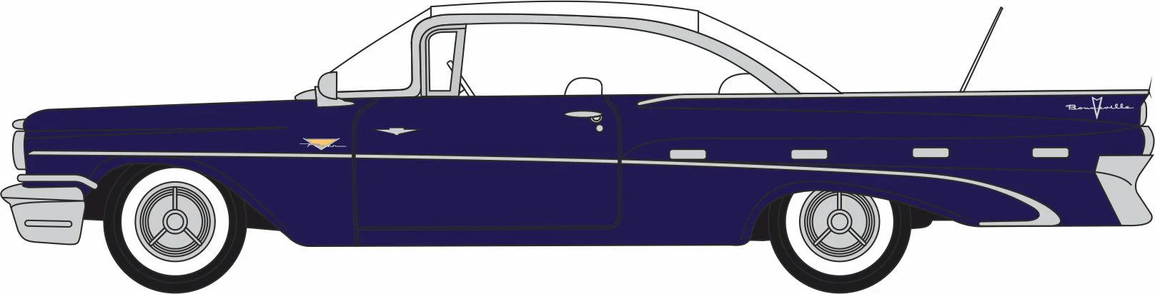 1959 Pontiac Bonneville Coupe Concorde Blue Metallic/White