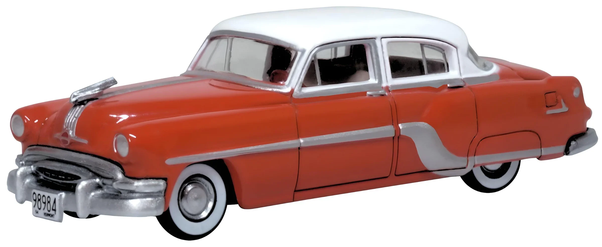 1954 Pontiac Chieftan 4 Door Coral Red/Winter White