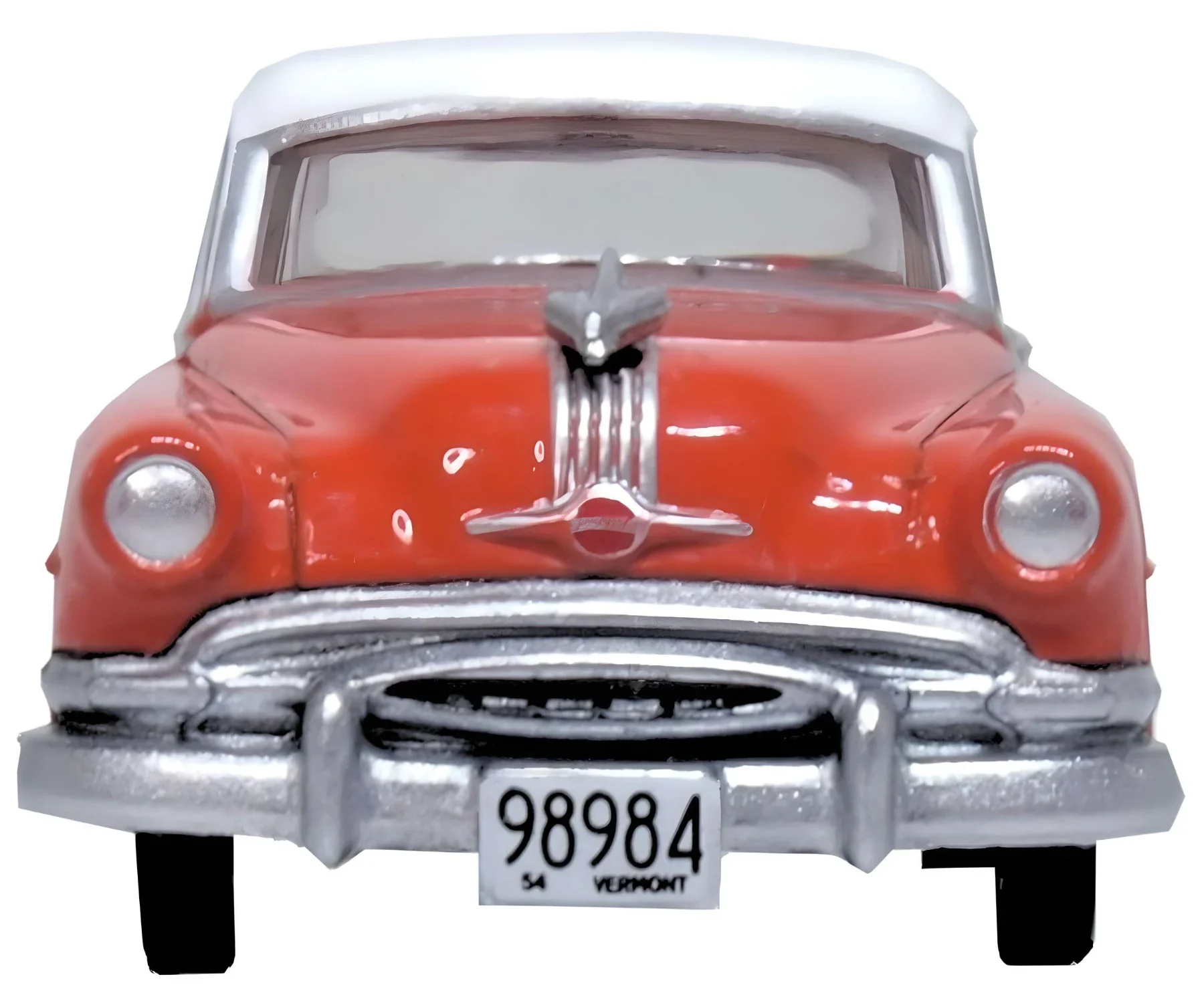 1954 Pontiac Chieftan 4 Door Coral Red/Winter White - Image 2