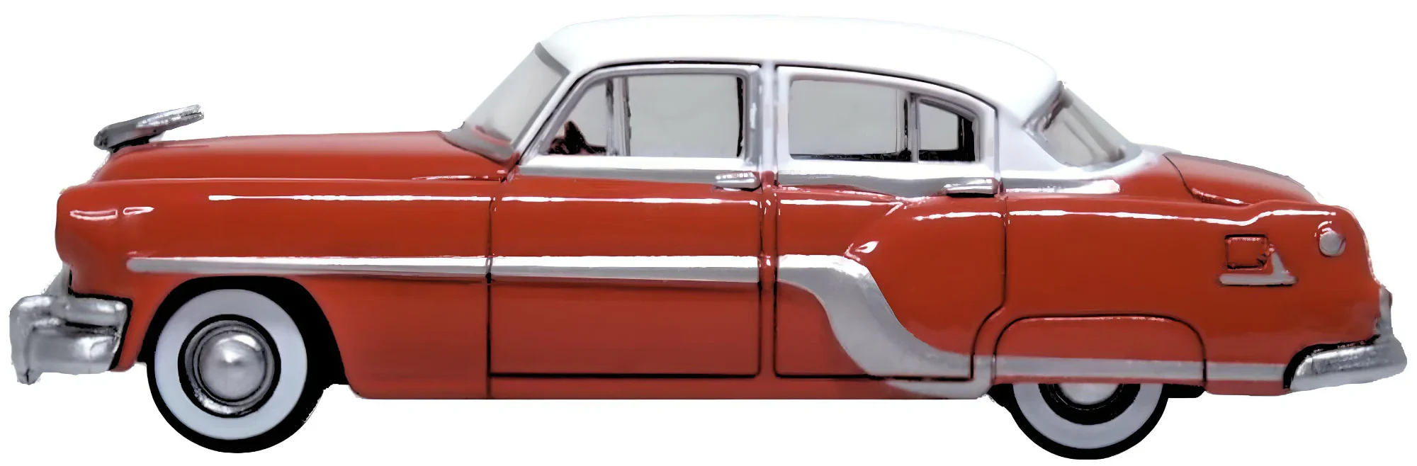 1954 Pontiac Chieftan 4 Door Coral Red/Winter White - Image 3
